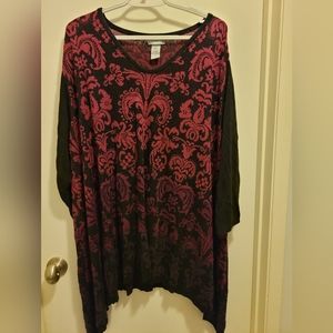 4X black/red Fleur De Lis  pattern light weight but warm sweater Good condition